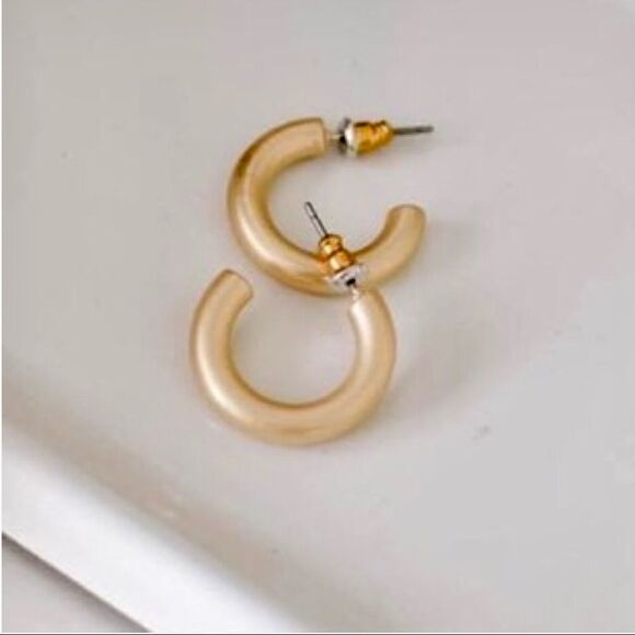 SANCTUARY PROJECT Thick Gold Hoop Earrings CHIC! - Picture 2 of 5